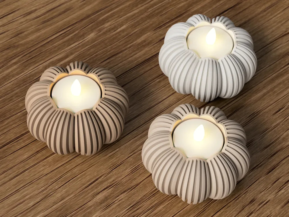 Nordic Bloom™ LED lysestage fra NorthLayer med moderne design og blød belysning, perfekt til hjemmet eller borddækning.