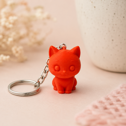 Mini Kat – 3D-printet figur eller nøglering