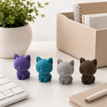 Mini Kat – 3D-printet figur eller nøglering