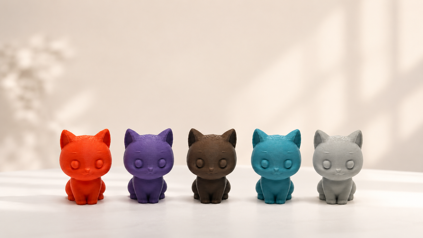 Mini Kat – 3D-printet figur eller nøglering