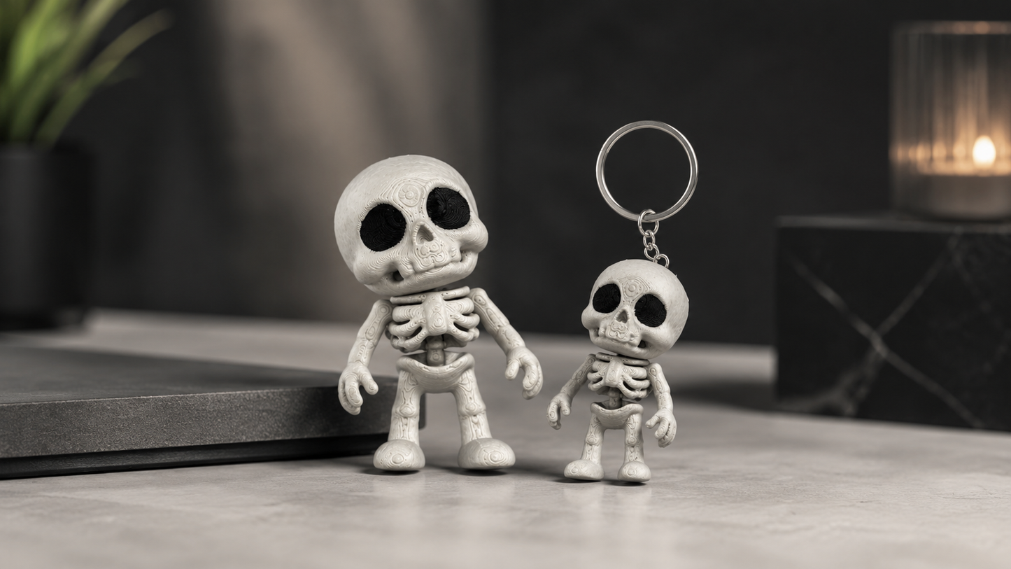 Mini Skelet – 3D-printet figur eller nøglering